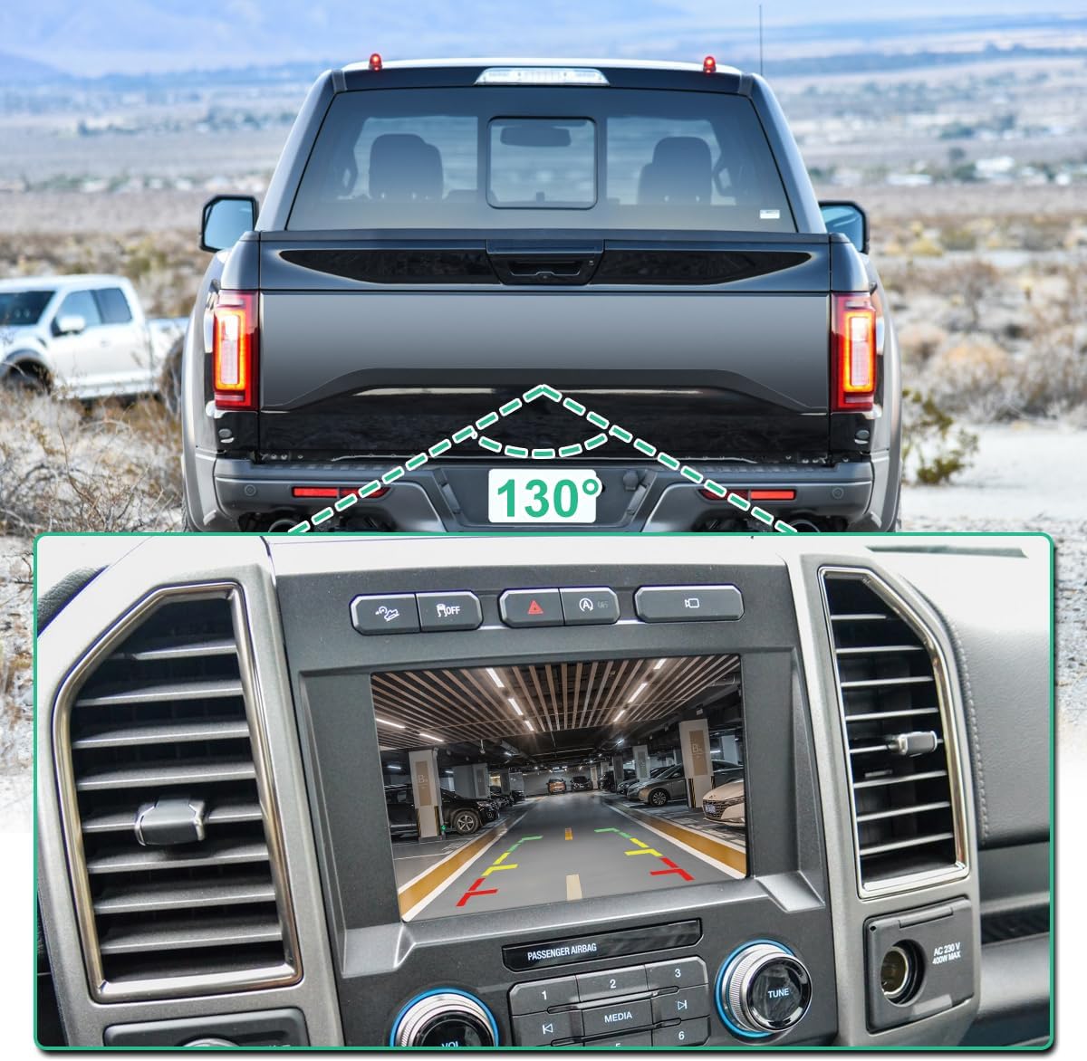GreenYi FL3Z-19G490-D OE Backup Camera Compatible with Ford F-150 2015-2017 and Ford Lobo 2018-2019, Replaces NO. FL3Z19G490D FL3Z-19G490-B FL3Z19G490B FO1960101