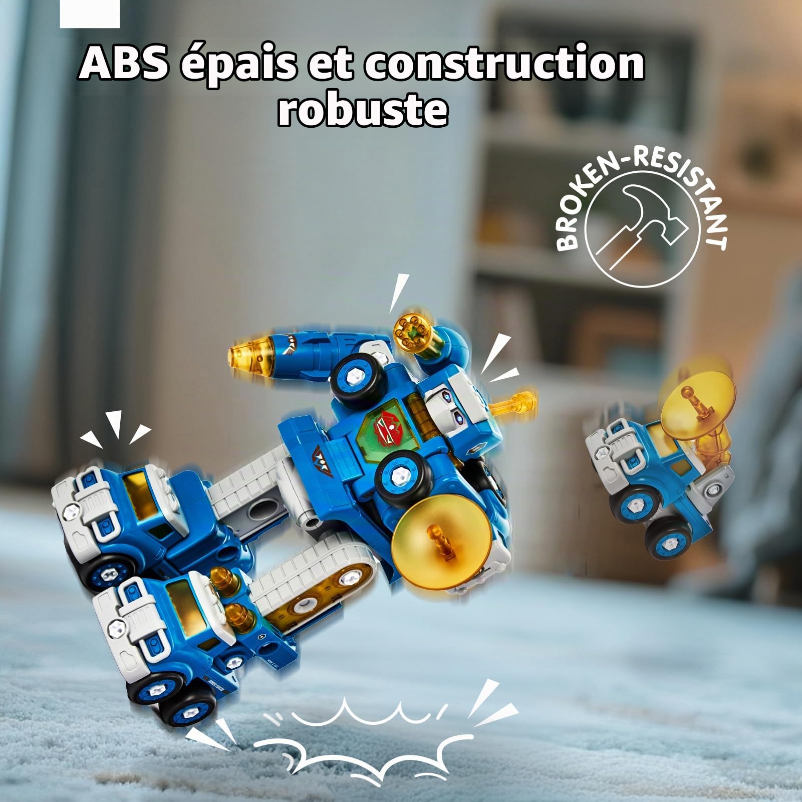 hahaland Jouets Enfant 5-8 Ans, 5 en 1 STEM Kit de Véhicules de Chantier