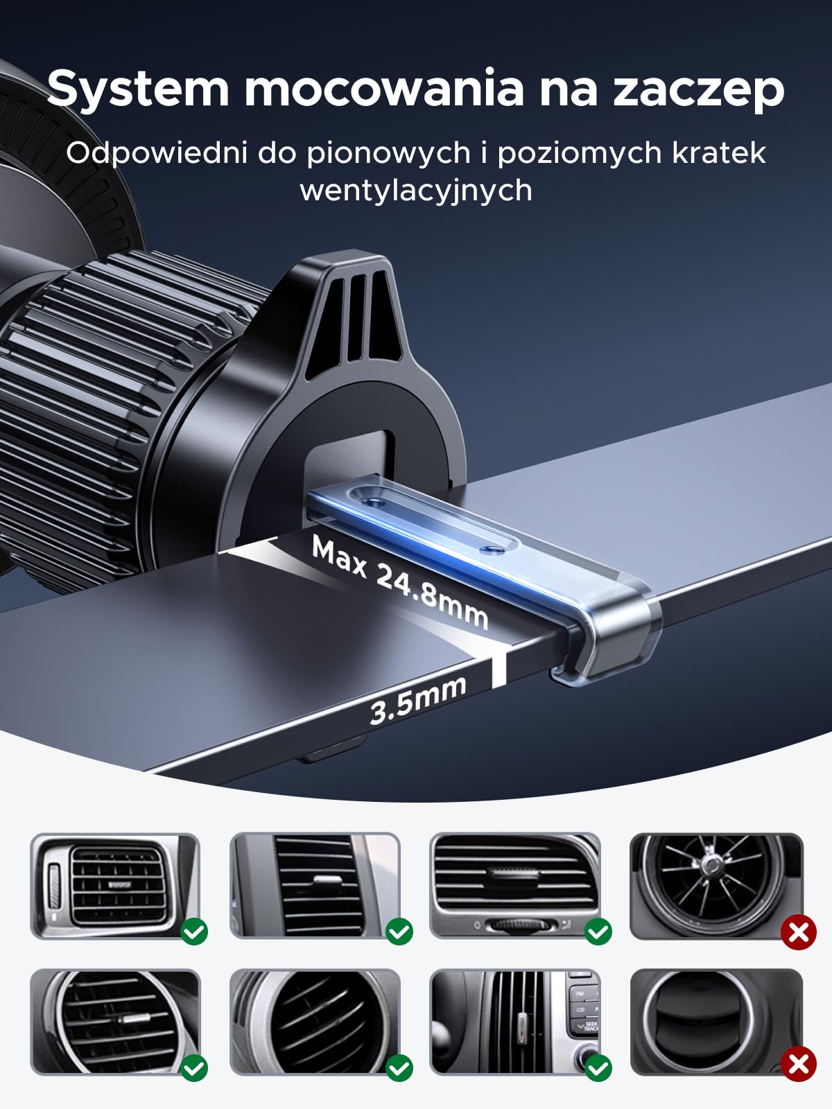 UGREEN Magflow Pro Uchwyt Samochodowy na Telefon z chłodzeniem 25W, Uchwyt Samochodowy MagSafe z Certyfikatem Qi2 i Funkcją ładowania Kompatybilny z serią iPhone 16-17 | Kompatybilny z iPhone 17/16/15/14/13/12 Pro Max Air Plus, chłodzenie TEC, cichy wenty