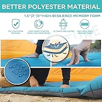 Vista 4 de Almohadilla de dormir autoinflable para campamento, 1.5 / 2 / 3 pulgadas, cubrecolchón ligero inflable para campamento, colchoneta de espuma aislada