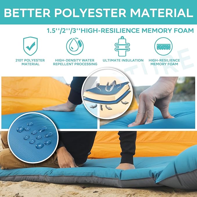 Colchoneta autoinflable para camping Clostnature 1.5 pulg miniatura 4