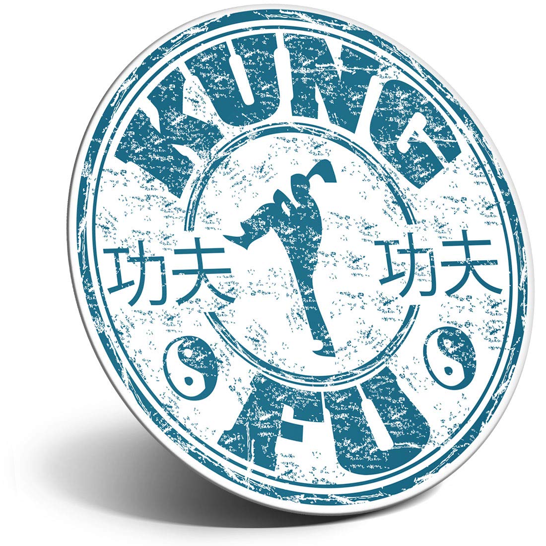 Destination Vinyl Ltd Magnet for Refrigerator, Fridge - Kung Fu Fighter Sign Yin Yang for Office, Cabinet and Whiteboard, Magnetic Stickers, 4244