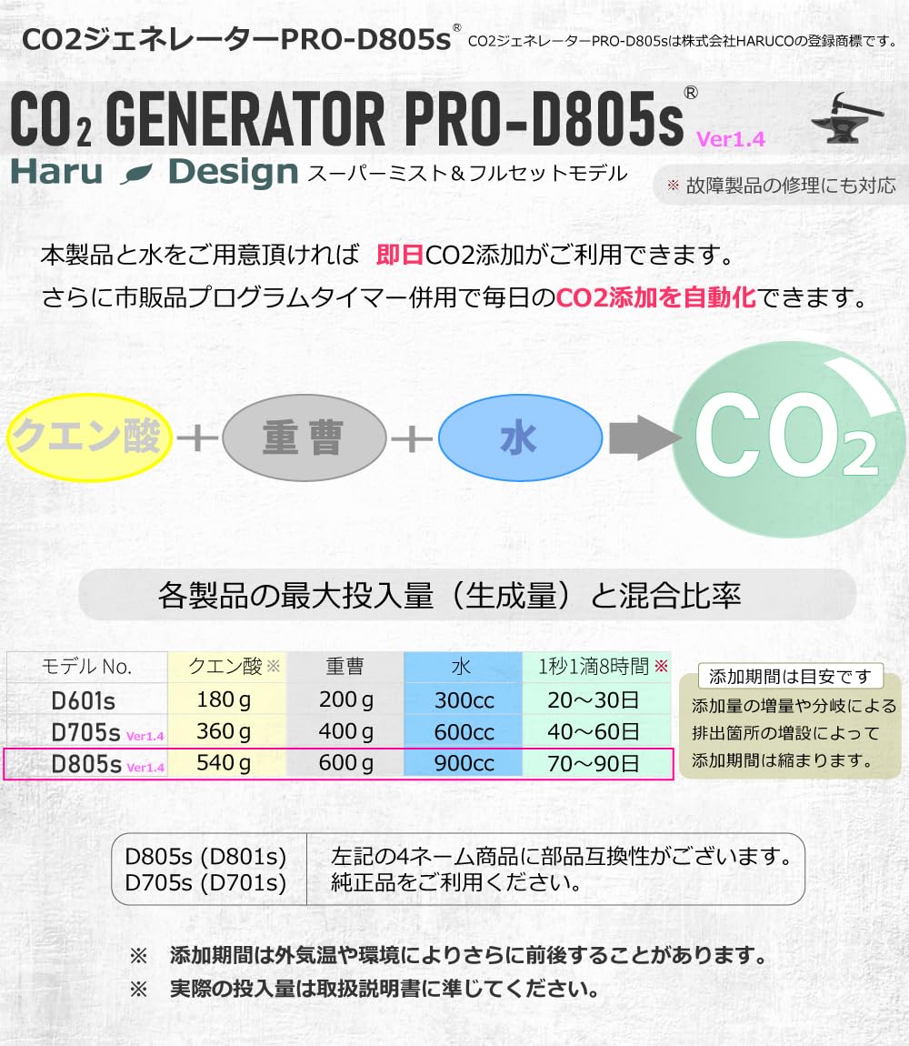 Amazon | HaruDesign CO2ジェネレーター PRO-D805s Ver 1.4 (スーパー