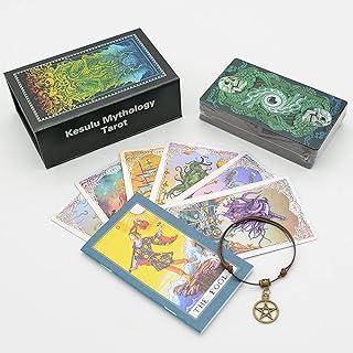 Jayiaine Tarot Cards Deck, Water Proof Cards,with Guidebook Divination Deck Fortune Telling Game Set for Family Reunion Witch Divination Tools for Christmas Birthday, Silver