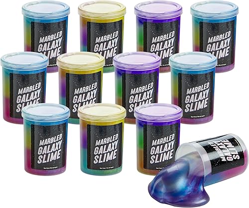 Playbees Slime de galaxia marmolada  Paquete de 12  Cosmic Galaxy Gooey Unicorn Fidget Kit para estimulación sensorial y juego creativo  Regalo