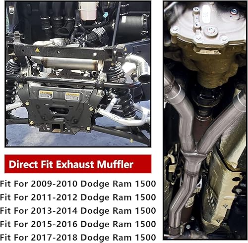 Miniatura 5 de ALFLOW Silenciador de ajuste directo 409S, kit de silenciador de escape de 2 cámaras para escape Dodge Ram 1500 Serie Aggressive 2009-2018, entrada