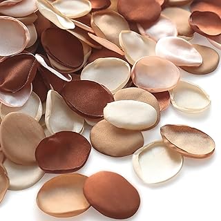 Floroom 300pcs Rose Petals Earth Tones Brown Faux Silk Flower Petals for Wedding Flower Girl Basket Aisle Scatter Dinner Table Centerpieces Party Confetti Bridal Shower Romantic Night Decoration