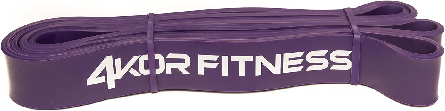 4kor Fitness プルアップアシストバンド 高耐久 41インチ パープル 最新作売れ筋が満載 35 85ポンド 幅1 25インチ 抵抗バンド