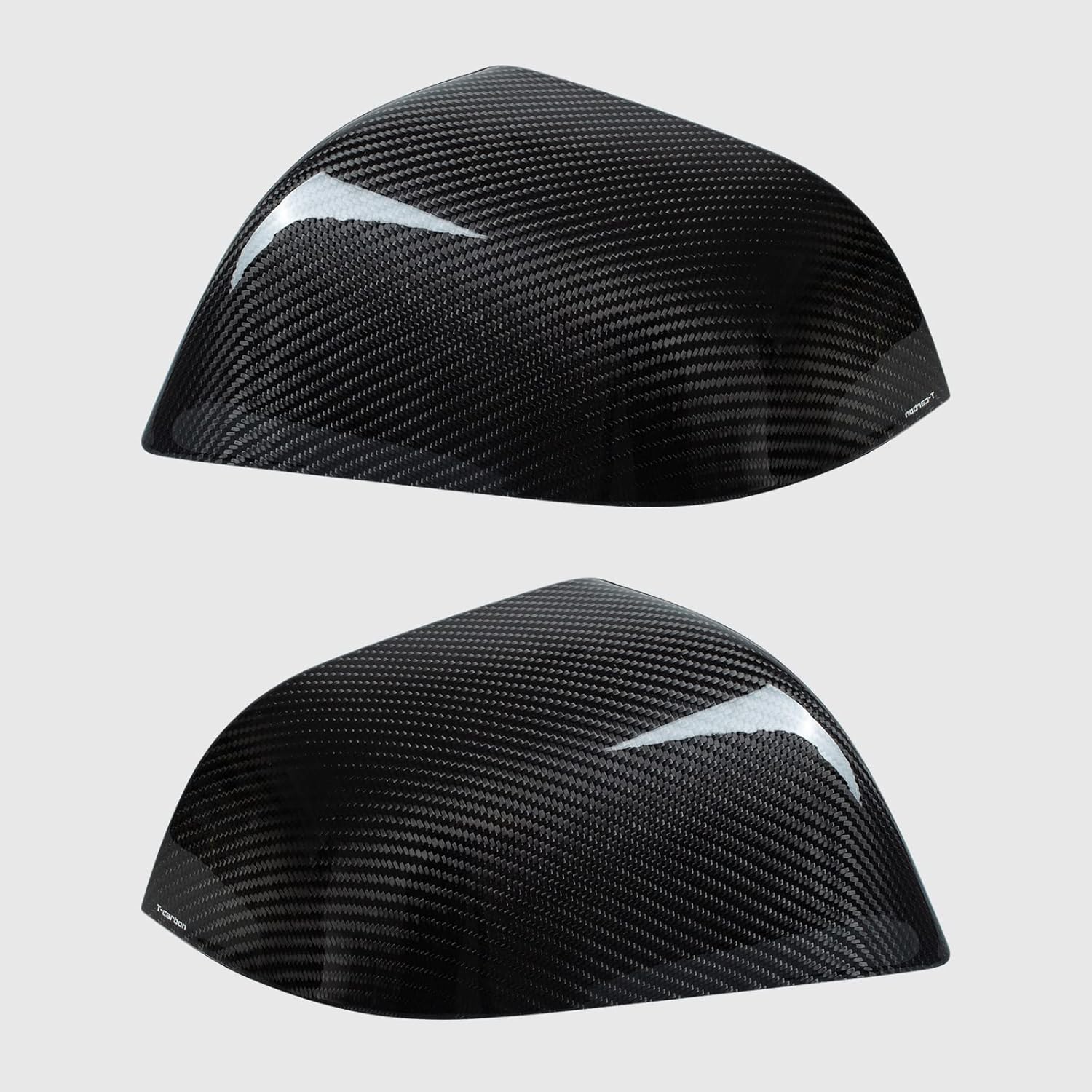 Real Carbon Fiber Side Mirror Cover Compatible with Tesla Model 3 Sedan 2017-2025, T-carbon Rearview Cover Compatible with Tesla Model 3 Exterior Mirror Caps Accessories (Black)