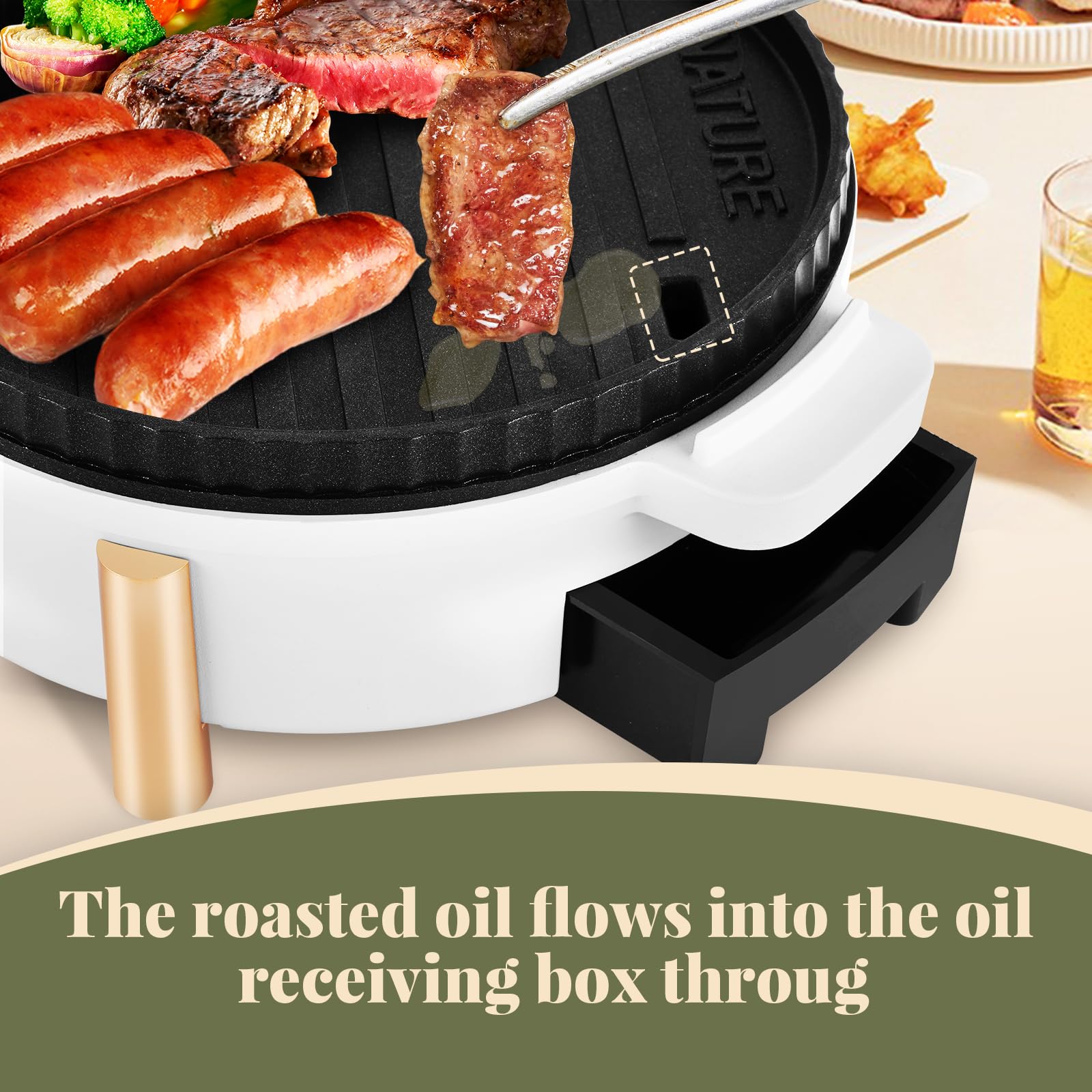 YJINGRUI Hot Pot électrique 2200W gril électrique Hot Pot Grill 2 en 1 pot hotpot et plaque de gril avec 2 réglages de température indépendants pour 3-12 personnes