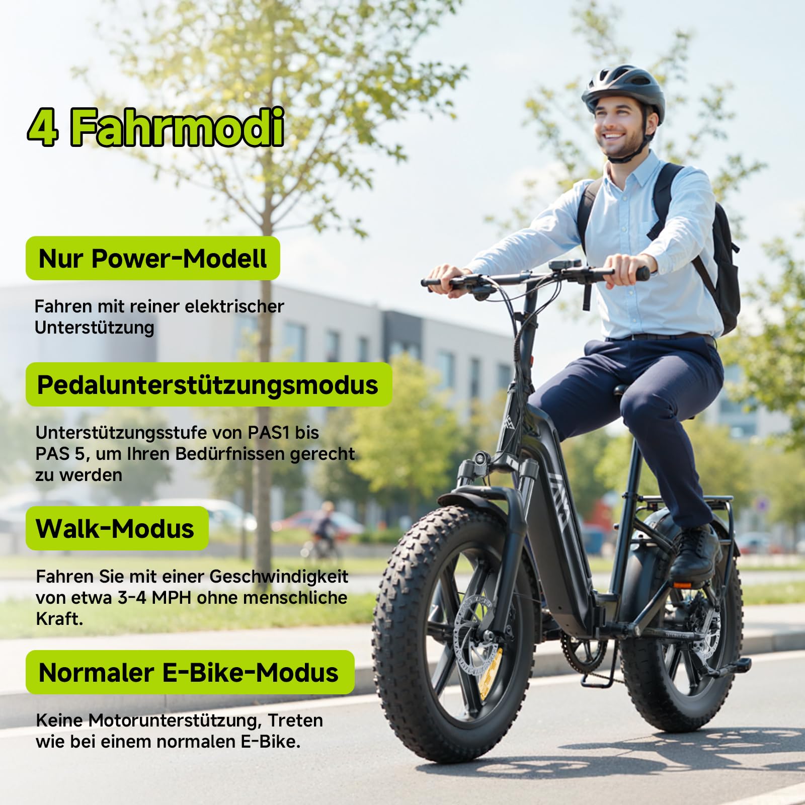 TST Klapprad E-Bike für Damen und Herren mit App-Steuerung & Federung, 20" Klappfahrrad E Bikes Fatbike All-Terrain Elektrofahrrad 250W Motor 48V 15Ah Akku, 40KM Reichweite 25Km/h Ebike