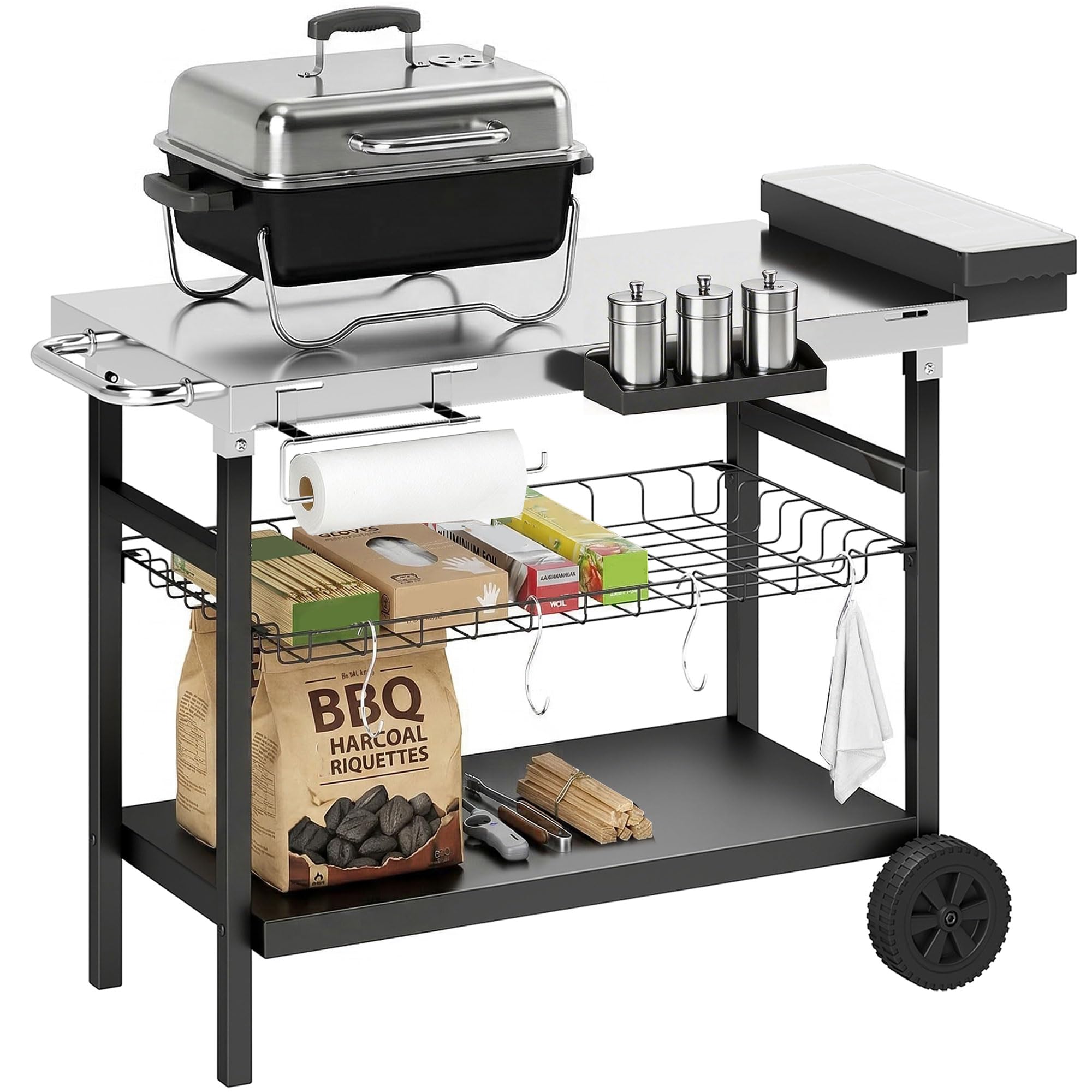 outsunny desserte jardin 3 niveaux inox