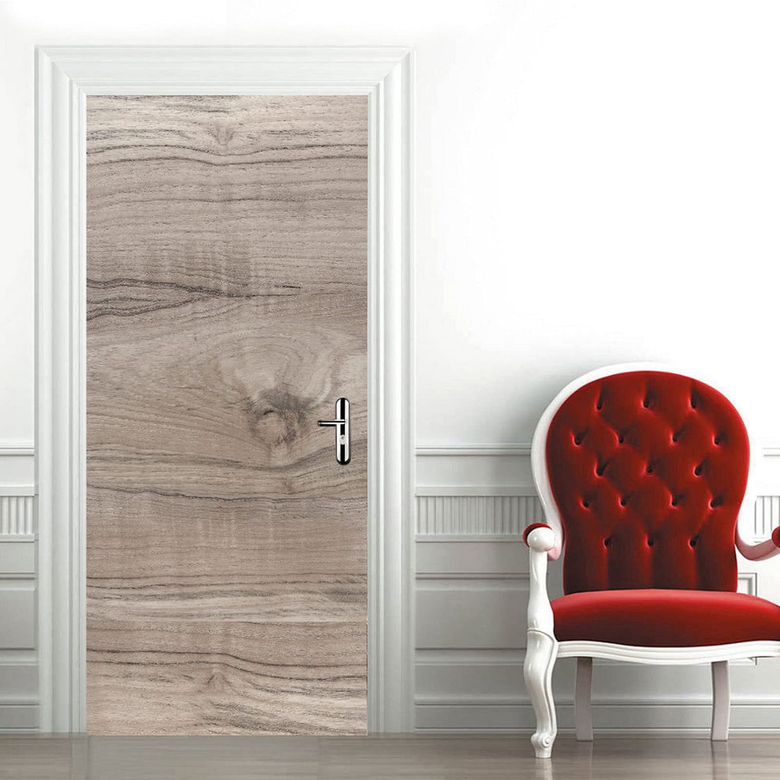 A.Monamour Adesivo Porta Autoadesiva Fondo Di Struttura Di Legno Vinile PVC Adesivi per Porte Interne 3D Pellicola Adesiva Poster Sticker Murale Parete Carta da Parati