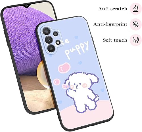 Miniatura 3 de Funda para Galaxy A32 5G, para Samsung Galaxy A32 5G, divertido diseño de perro lindo estilo animal de dibujos animados con correa de cordón,