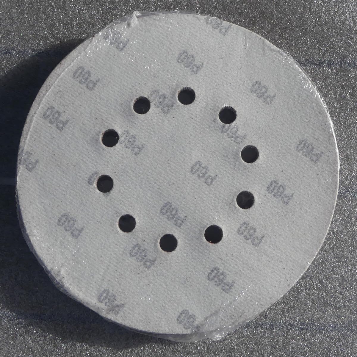 25 dischi abrasivi KleTT Ø 225 mm con 10 fori, grana P60, carta vetrata, dischi adesivi per levigatrice eccentrica Bosch FUX
