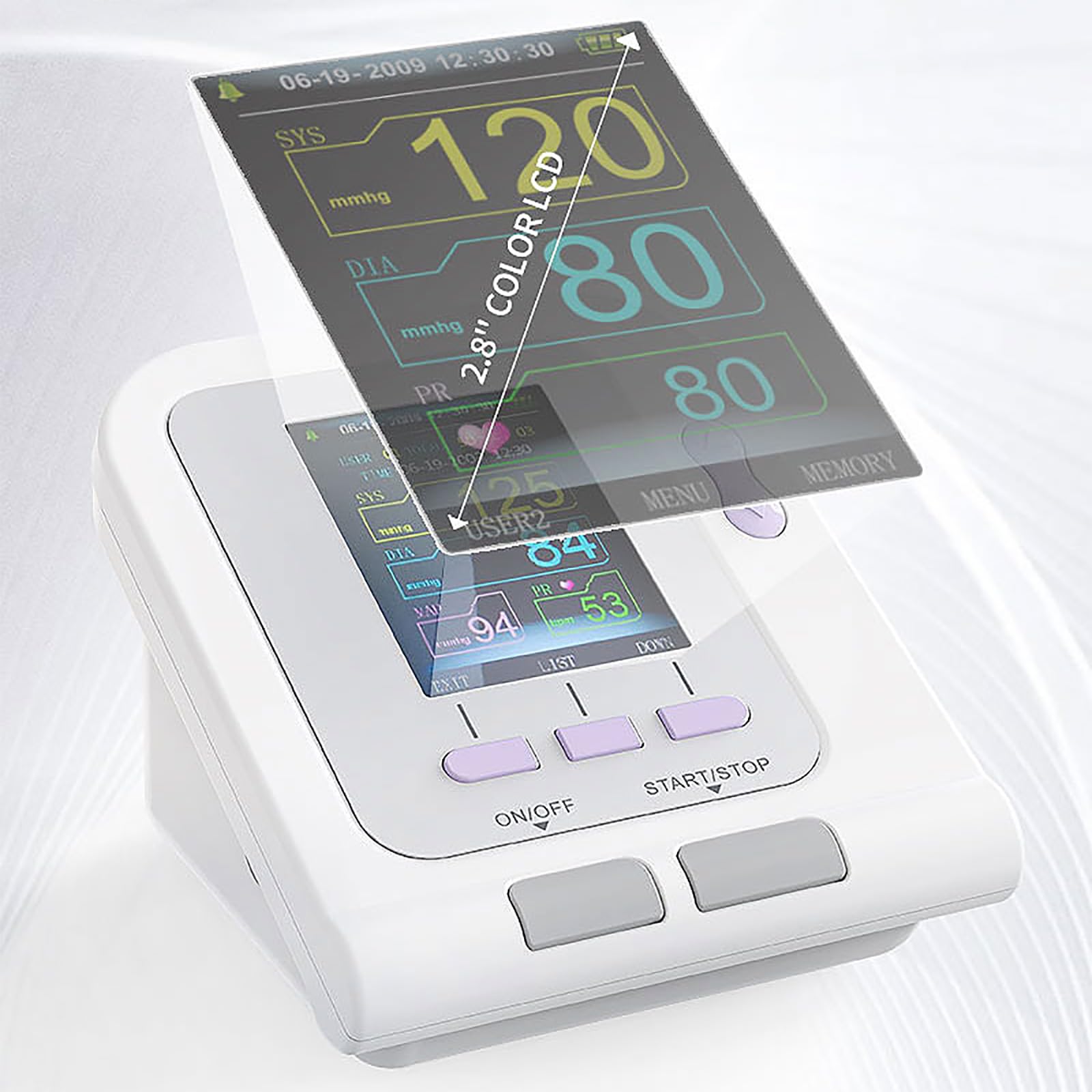Monitor digital de presión arterial veterinaria, monitor de presión arterial totalmente automático en la parte superior del brazo con 3 modos y puños, 100 juegos de memoria para perros/gatos/mascotas