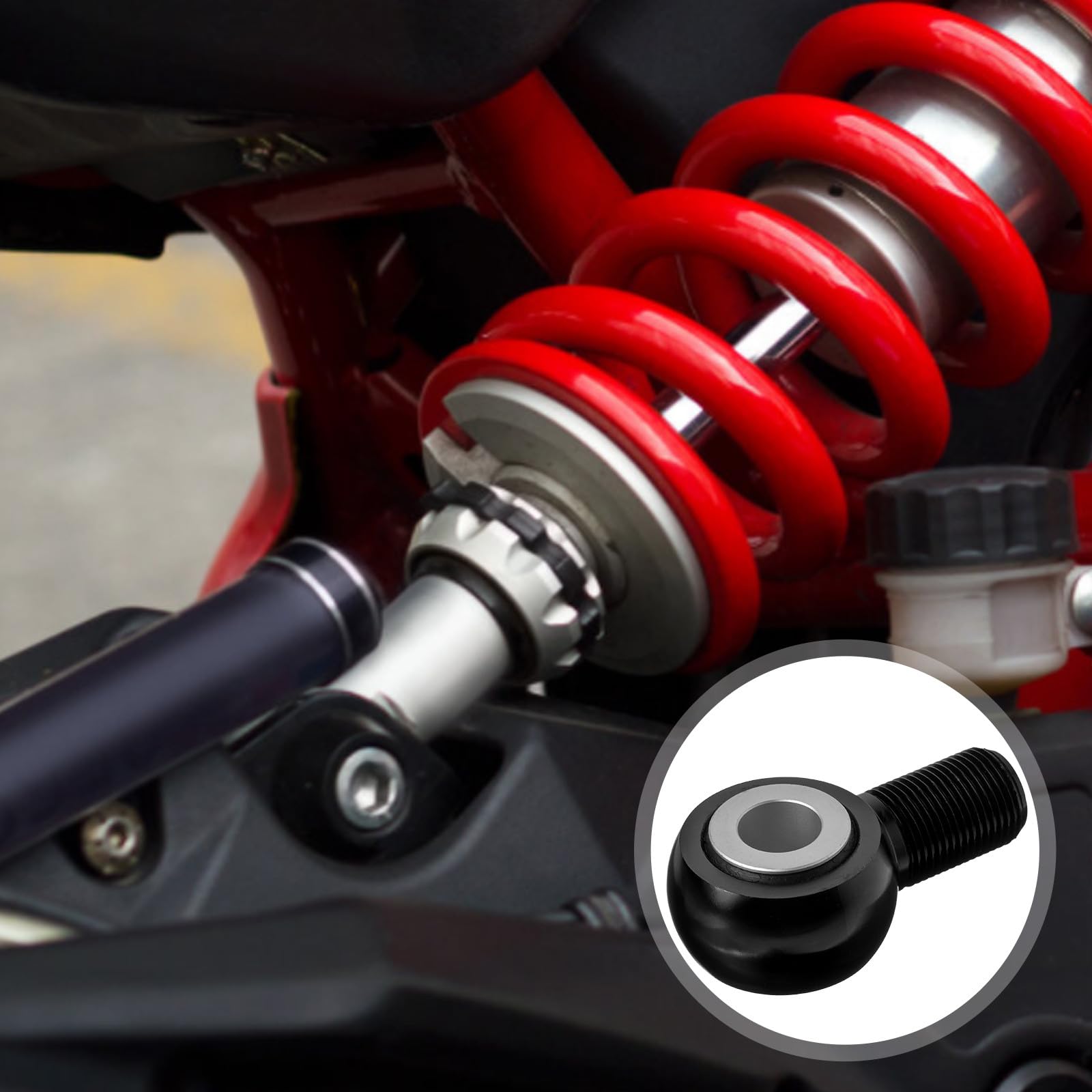 Baluue Adaptador de Amortiguador Trasero para Motocicleta en Hierro Negro Extremo Redondo, Resistente y Práctico para Mejorar la Absorción de Impactos en Motos