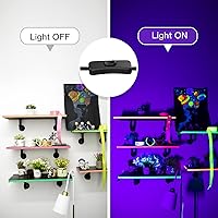 Vista 3 de Barra de luz LED negra de 40 W, barra de luz negra con cable de 5 pies, enchufe + interruptor, luces negras para fiesta brillante, póster