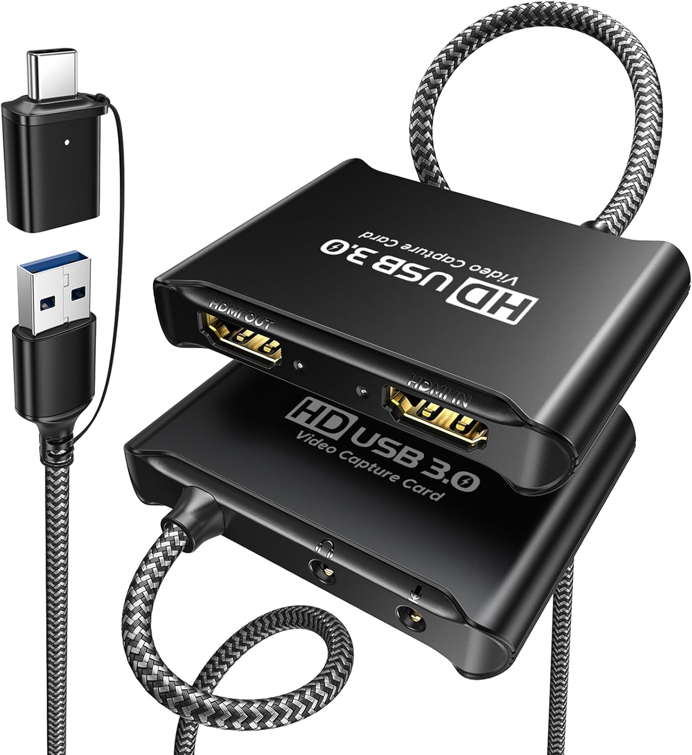 ByteWave USB 3.0 HDMI Capture Card, [Metalshell, 4K Loop Out, No Latency] Full HD 1080P60 HDMI to USB C Audio Video Game Capture Device for Streaming, Cam Link Compatible with Switch2/PS5/Xbox/PC/OBS