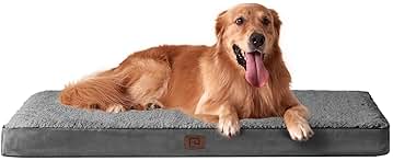 EHEYCIGA Orthopedic XL Dog Beds for Extra Large Dogs with Removable Washable Cover for Crate, Grey, 41x27