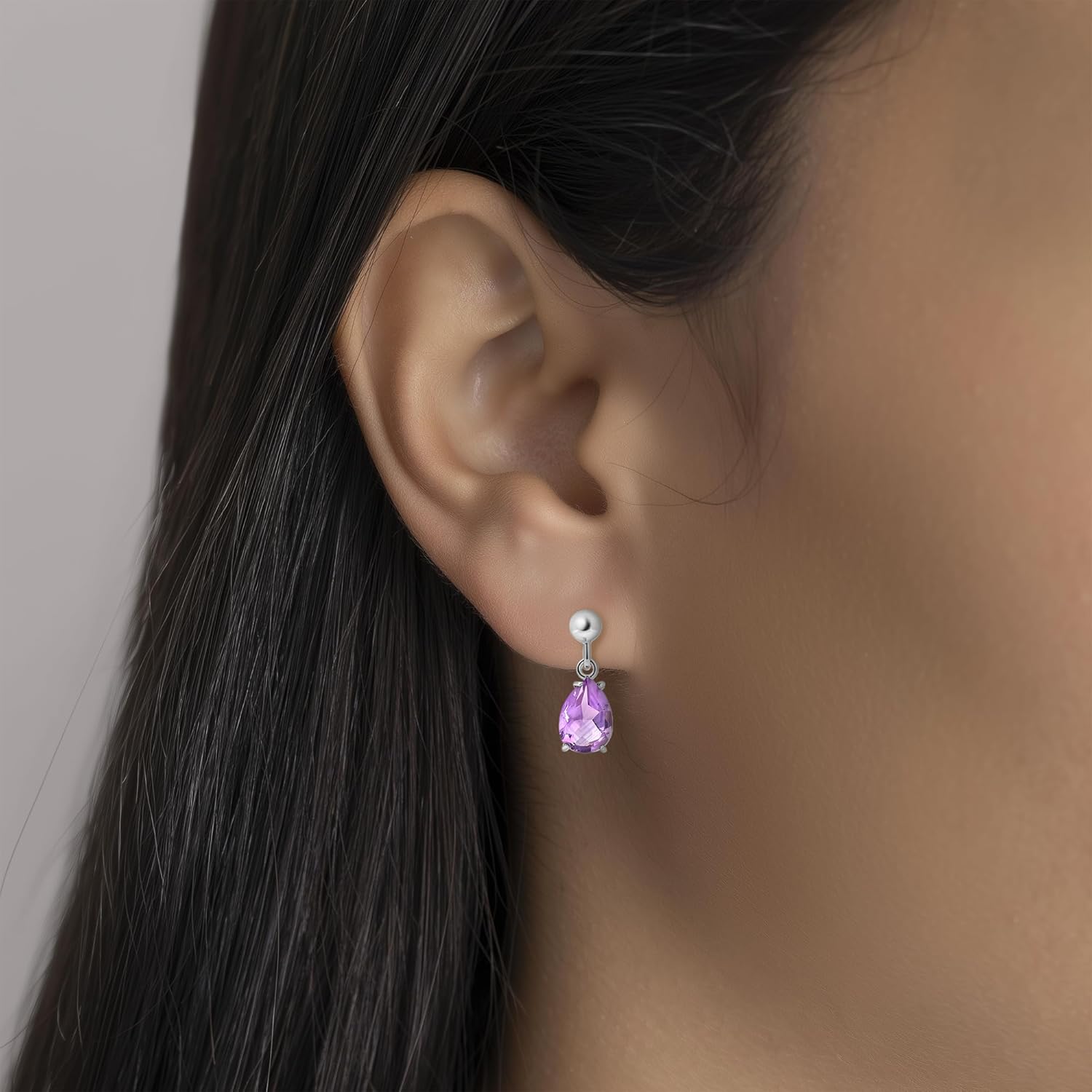925 Sterling Silver Gemstone Earrings for Women – Birthstone Jewelry – Dainty Silver Teardrop Earrings – Perfect Birthday Gift - Image 3