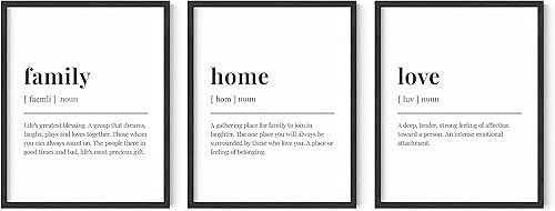Haus and Hues - Arte de pared con citas familiares, imágenes en blanco y negro para arte de pared familiar, arte de pared en blanco y negro para
