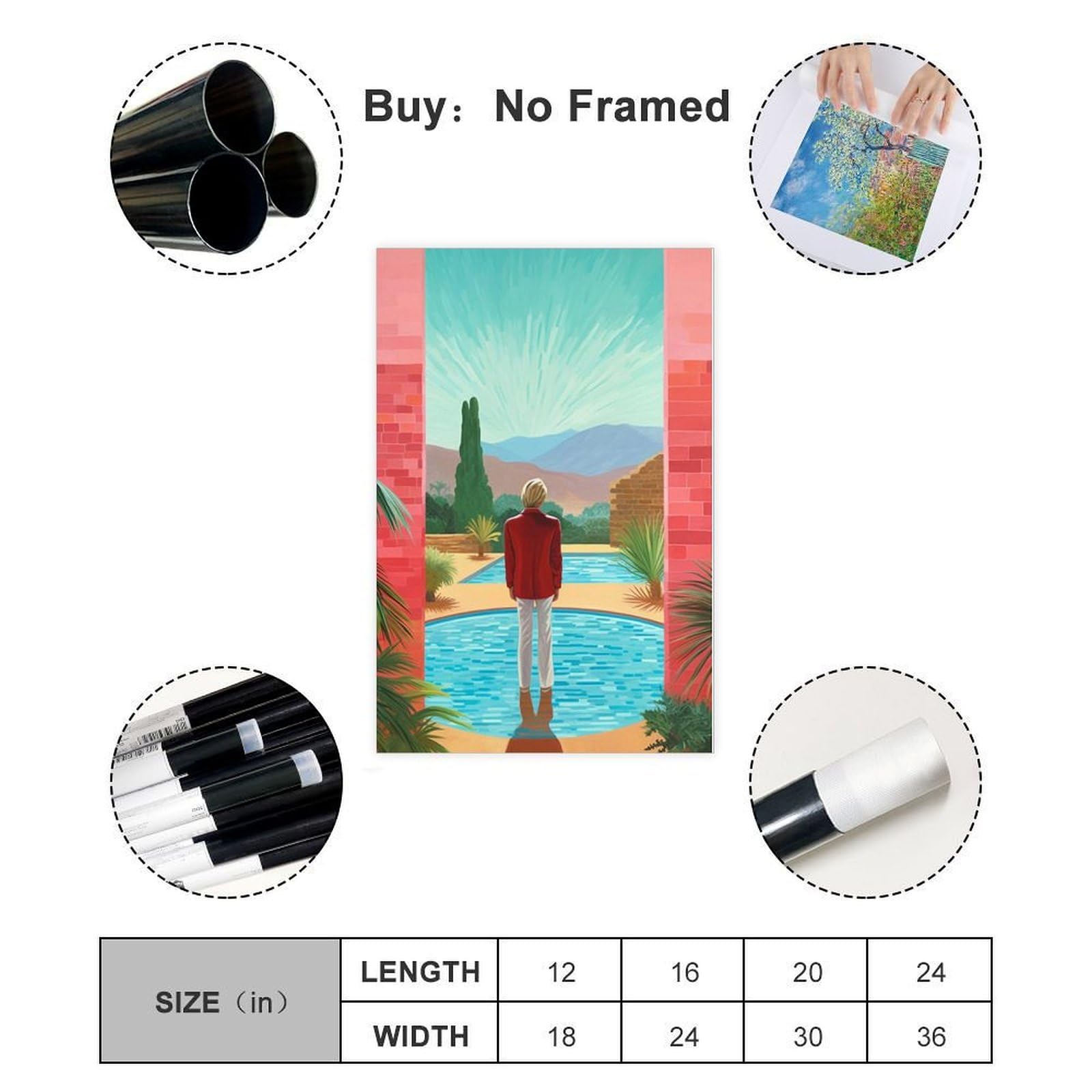 David Hockney Leinwandposter 20x30cm - Landschaft Kunst Für Wohnzimmer