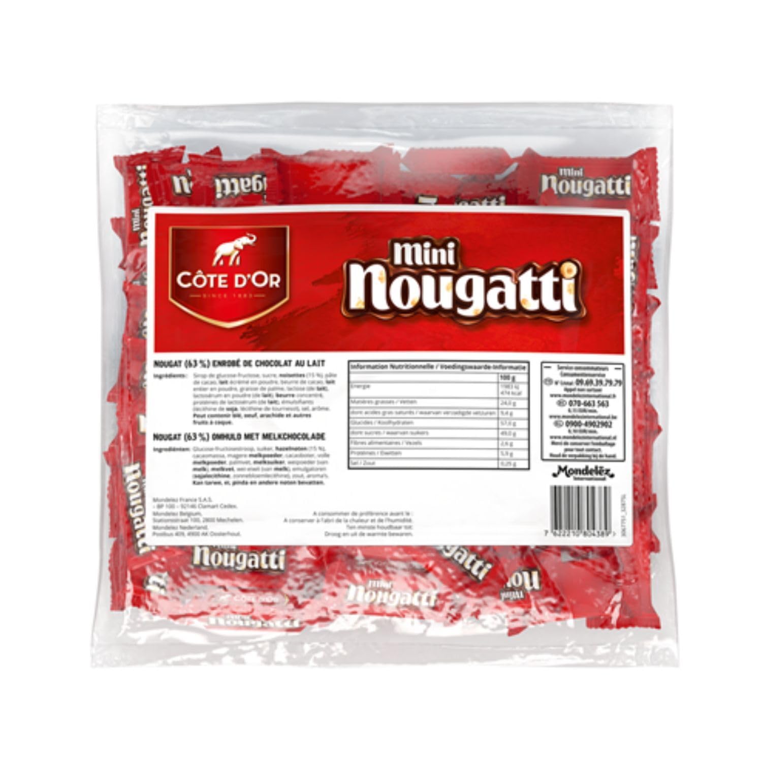 Côte D'Or Mini barre chocolatée Nougatti sachet 1 kg
