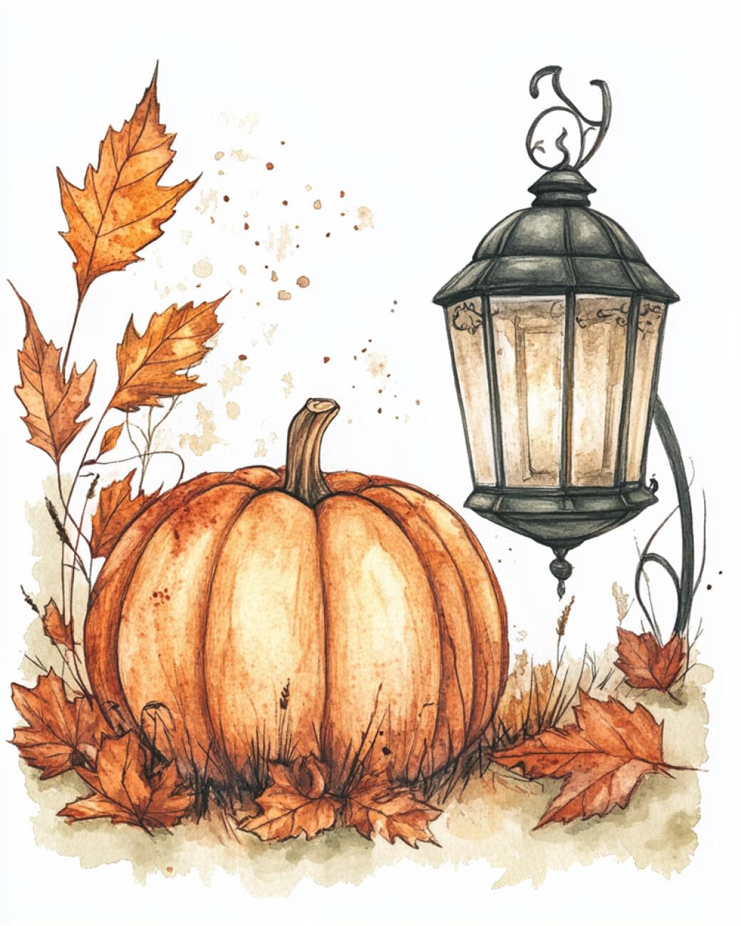 RKFLGEW Flowers 14CT Cross Stitching Kit Pumpkin and Lantern DIY Embroidery for Adults Beginner Needlework Kit with Patterns Needlepoint Art 40x50cm