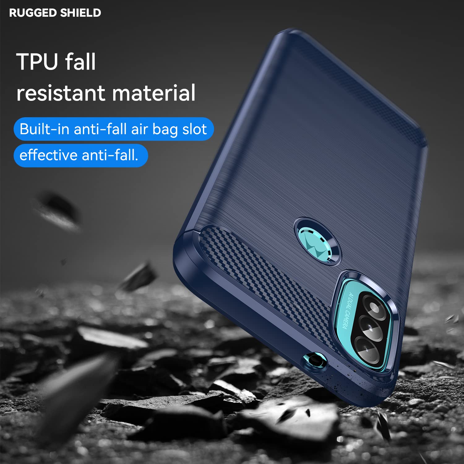 BAIDIYU Custodia Per Motorola Moto E20 – Cover Sottile In TPU Antiurto, Nera, Bordi Rialzati, Accesso Preciso