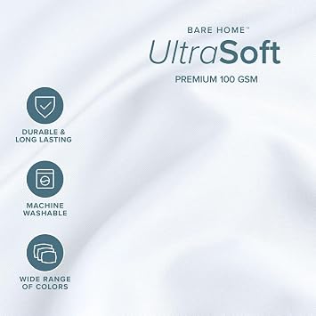 Bare Home Twin Sheet Set - 1800 Ultra-Soft (Twin, White)