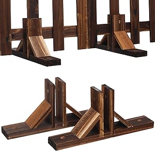 Kisangel 2Pcs Solid Wood Fence Bases 11X5X1.8 Inch Outdoor Yard Privacy Screen Fence Post Feet Stand Holder for Patio and Indoor Divider