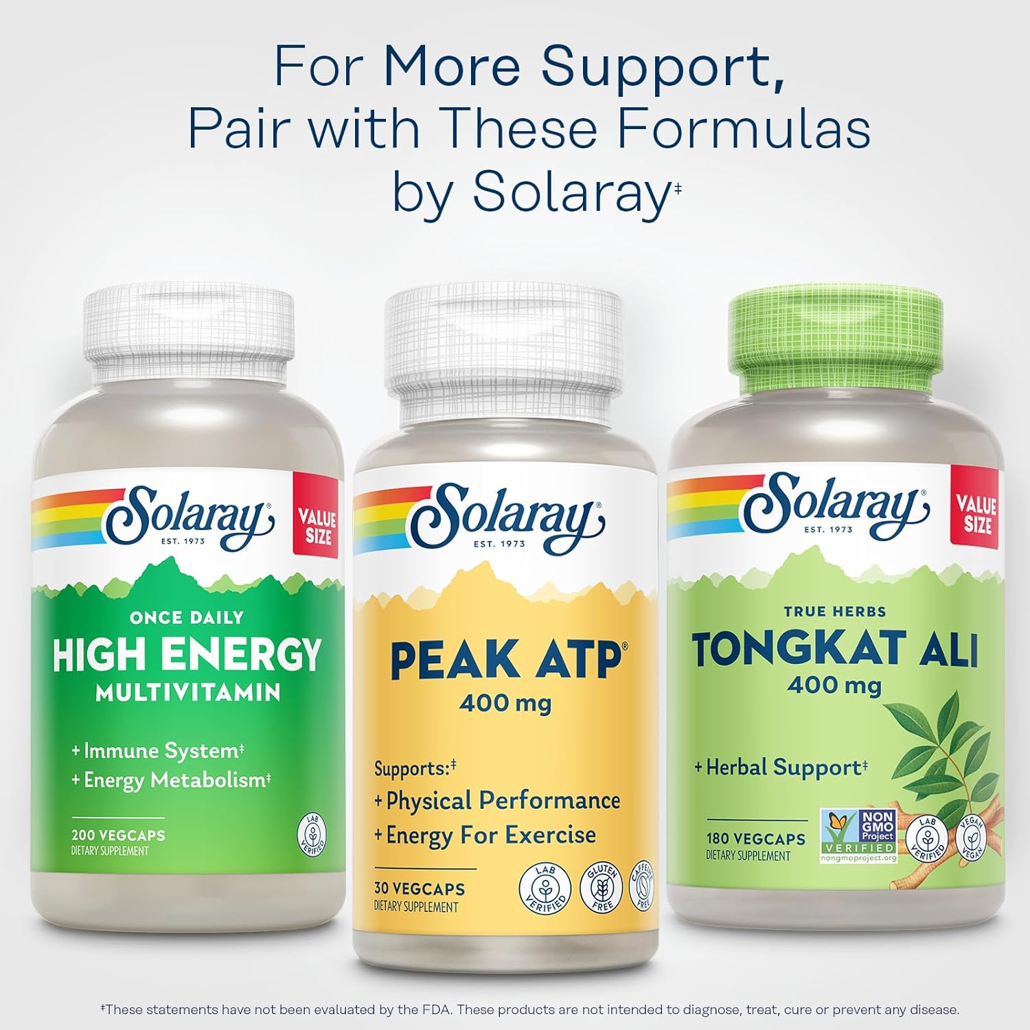 SOLARAY Peak ATP 400 mg - Physical Performance and Exercise Energy Supplements - Stim Free Pre Workout Pills - No Caffeine or Gluten - Lab Verified - 60-Day Guarantee - 30 Servings, 30 VegCaps - Image 6