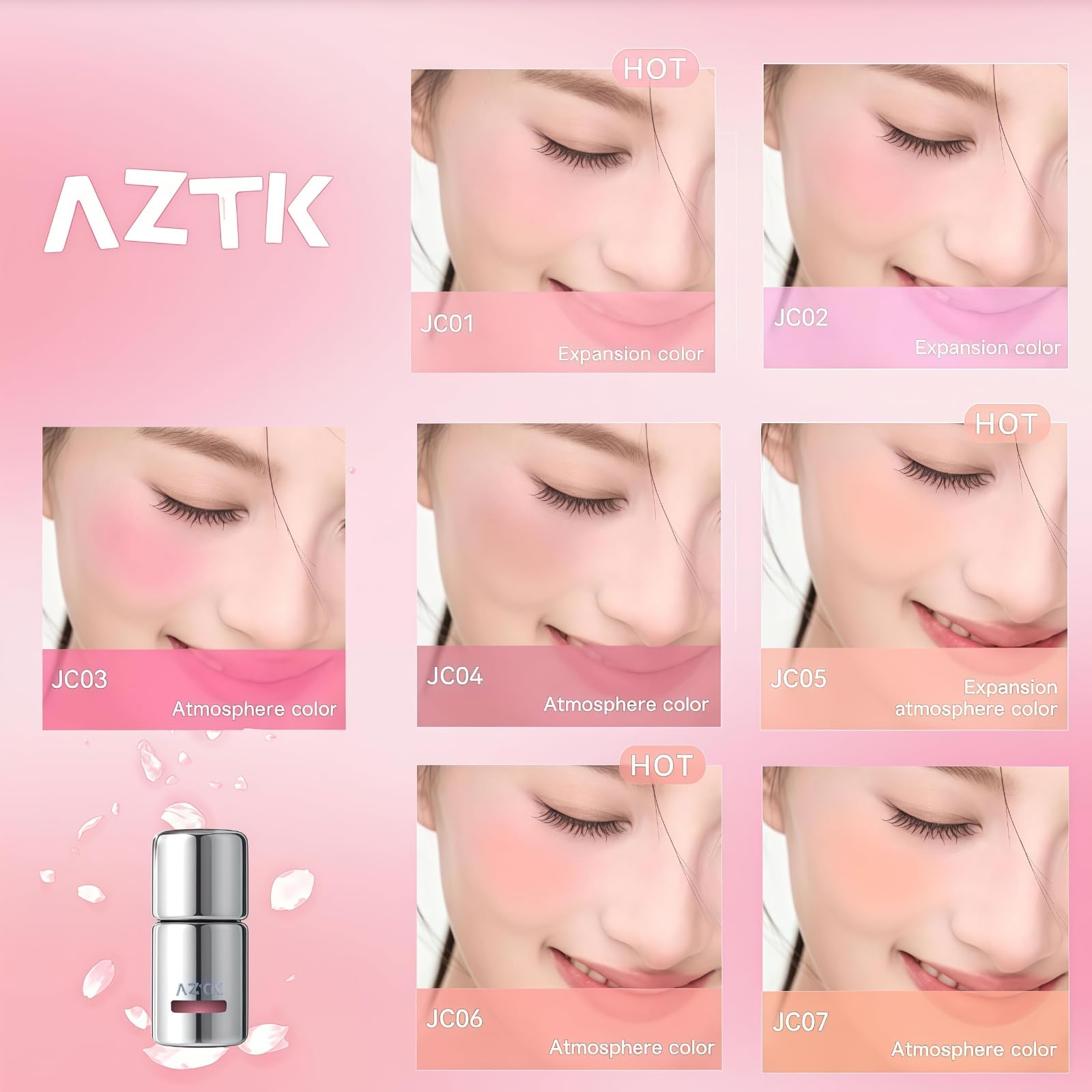 Amazon.com : AZTK Jelly Color Liquid Blush, Lightweight Matte
