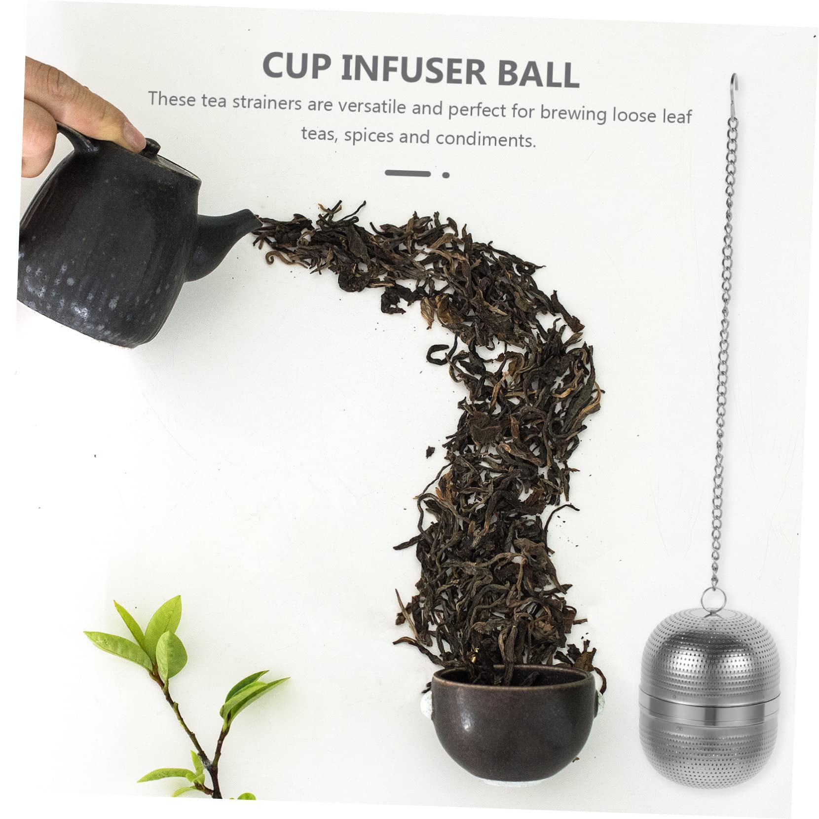 Zerodeko 3pièces Infuseur à Thé Réutilisable Acier Inoxydable Avec Support Filtre à Thé Boule Pour Tasses Accessoire Pratique Pour Amateurs Maison Bureau