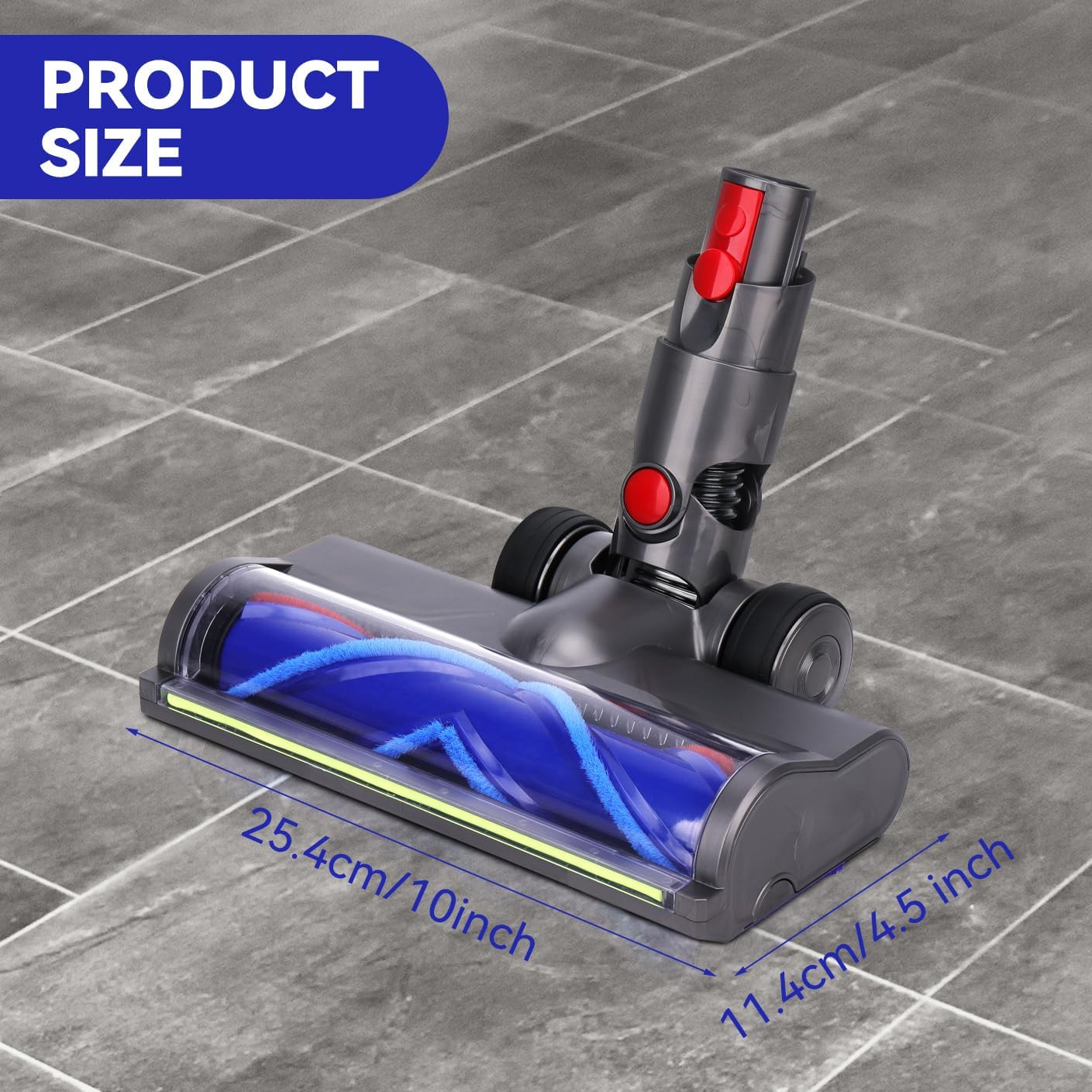 Upgrade Head Replacement Parts for Dyson V12/V10 Slim Vaccum Cleaner, Cleaner Head with Full-Area Green LED Lights, Direct Drive Cordless Vacuum Head Attachments, Quick-Release Design