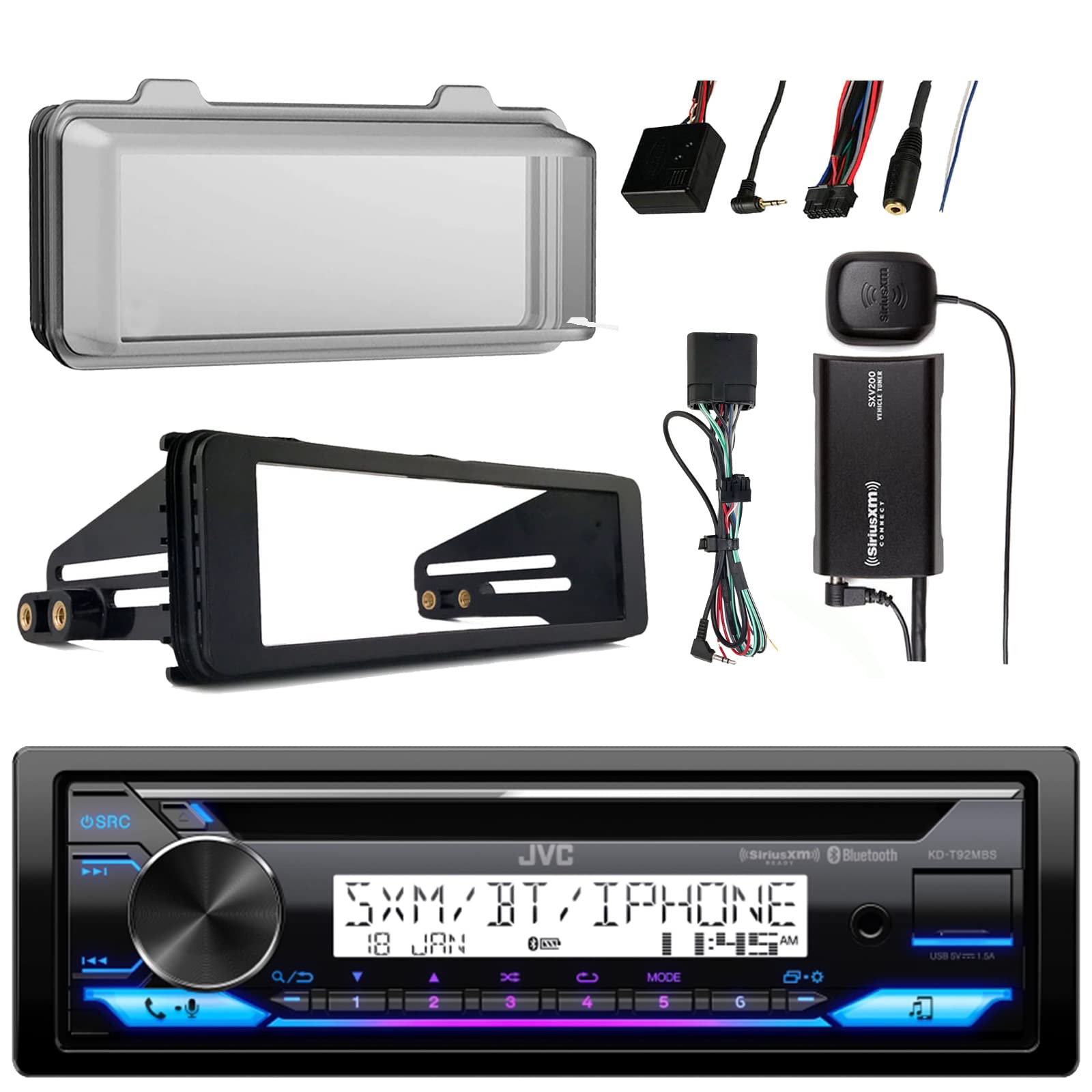 Amazon.com: JVC KD-T92MBS Single DIN Marine Bluetooth USB AUX