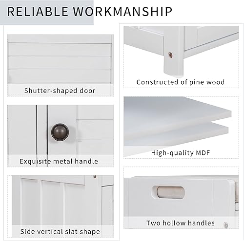 Miniatura 7 de Voohek Banco de zapatos con estantes de almacenamiento, 3 puertas, cojín tapizado, compartimento oculto para entrada, pasillo, sala de estar,