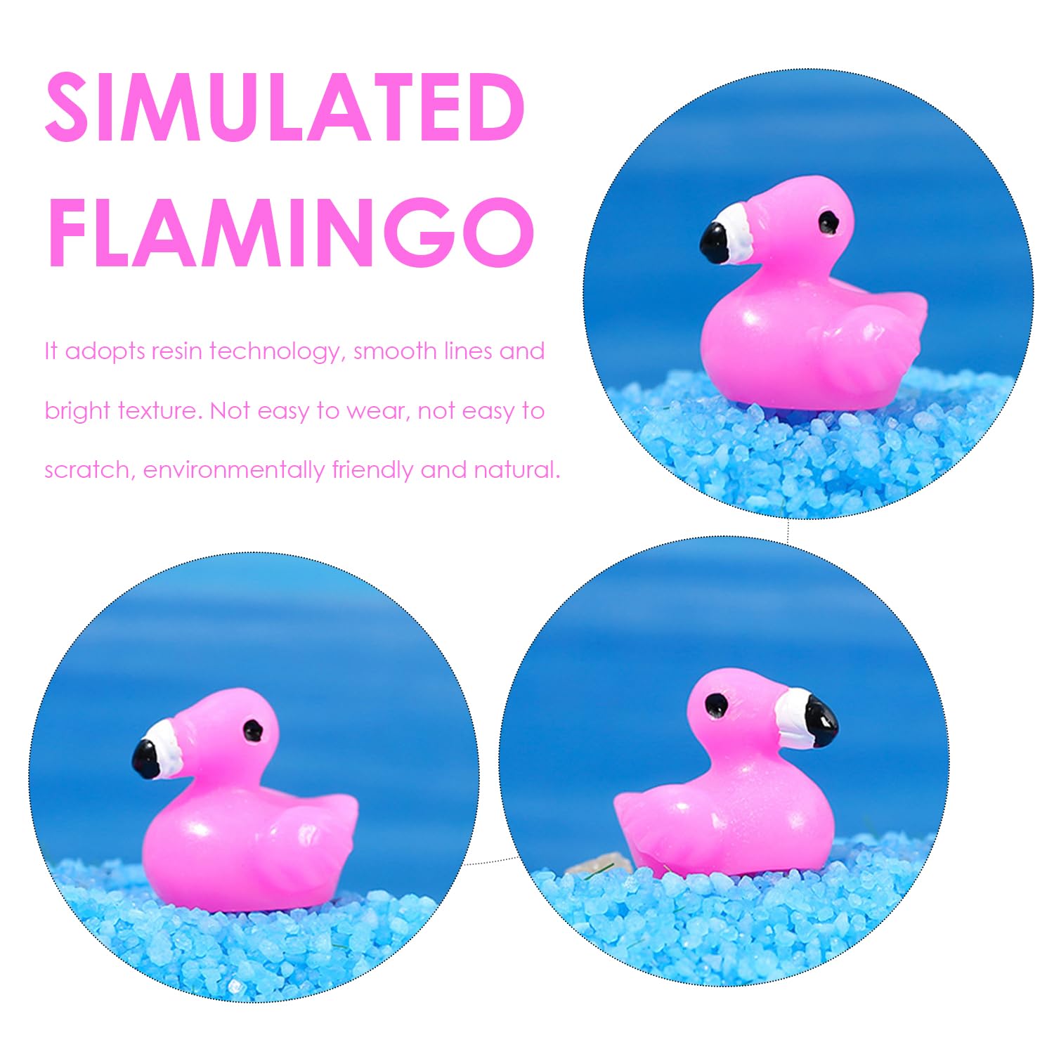 NIDHFG 60 Pieces Of Flamingo Ornaments, Mini Resin Ornaments, Cute Cartoon Ornaments, Garden Landscaping Accessories - Image 3