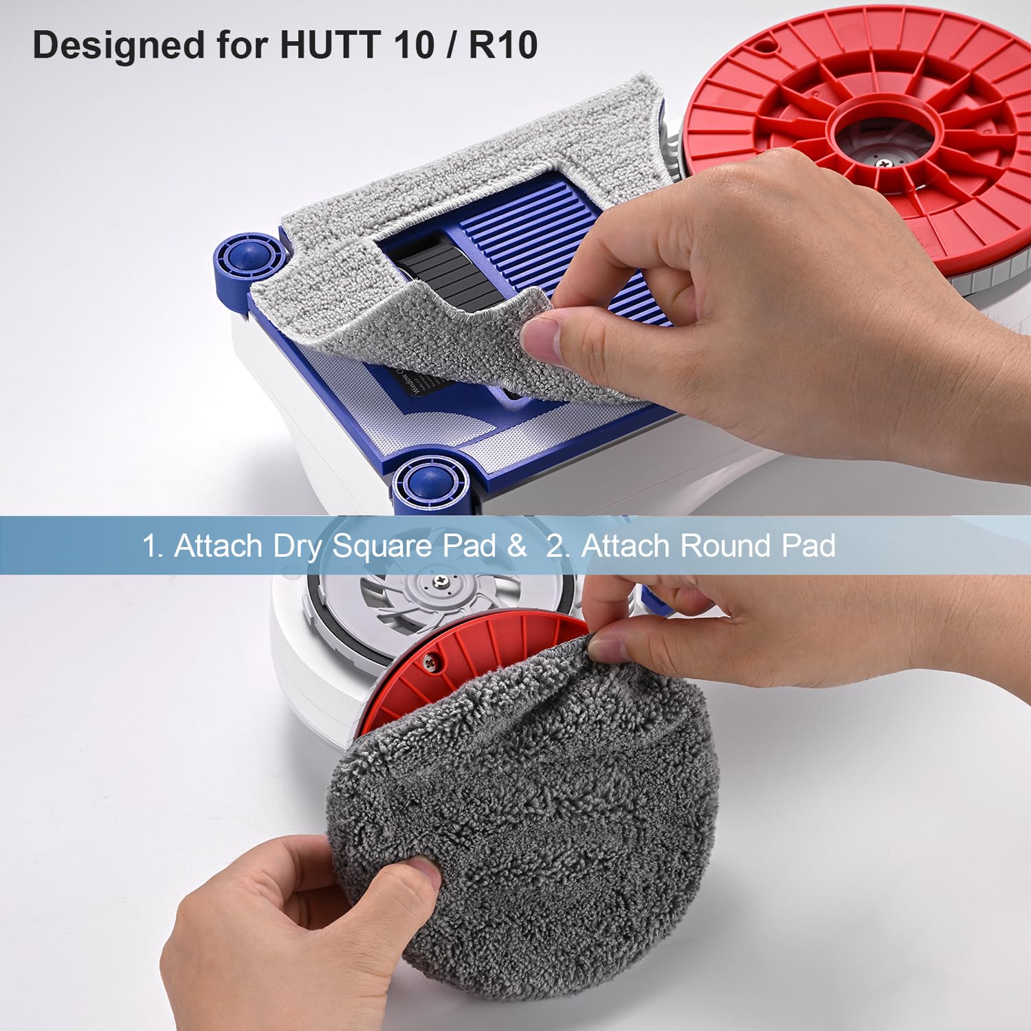 HUTT 4 quadratische Tücher, 4 runde Tücher, passend für Hutt R10, Original-Tücher