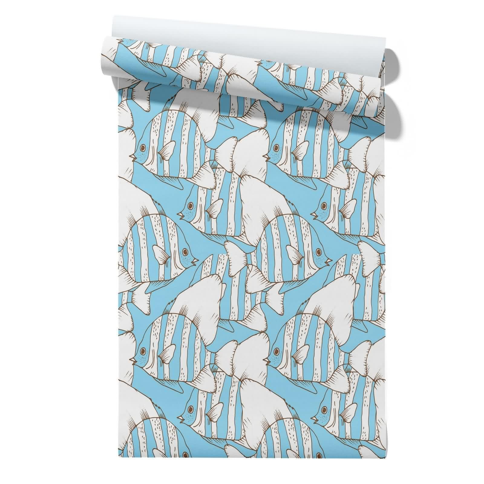 Cevan Style 10 Bedroom Wallpaper Shabby Chic Non Slip Drawer Liner Roll Fish Cute Cartoon 45X300cm