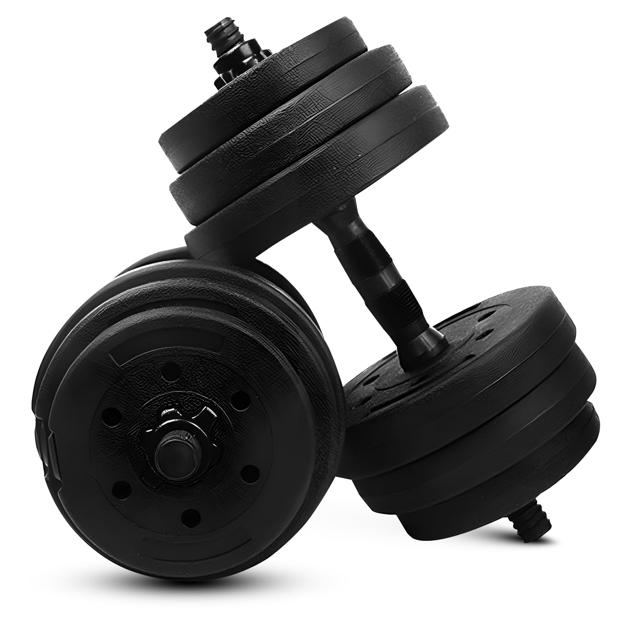 Mancuernas Ajustables, Pesas Ajustables para Gimnasio en Casa, Set de Pesas y Mancuernas para Musculación y Fitness, Entrenamiento de Fuerza, Negro