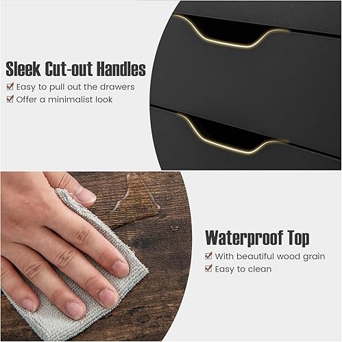 Miniatura 7 de Archivador de 5 cajones, archivador vertical para oficina en casa, gabinete de almacenamiento de oficina móvil debajo del escritorio con ruedas,