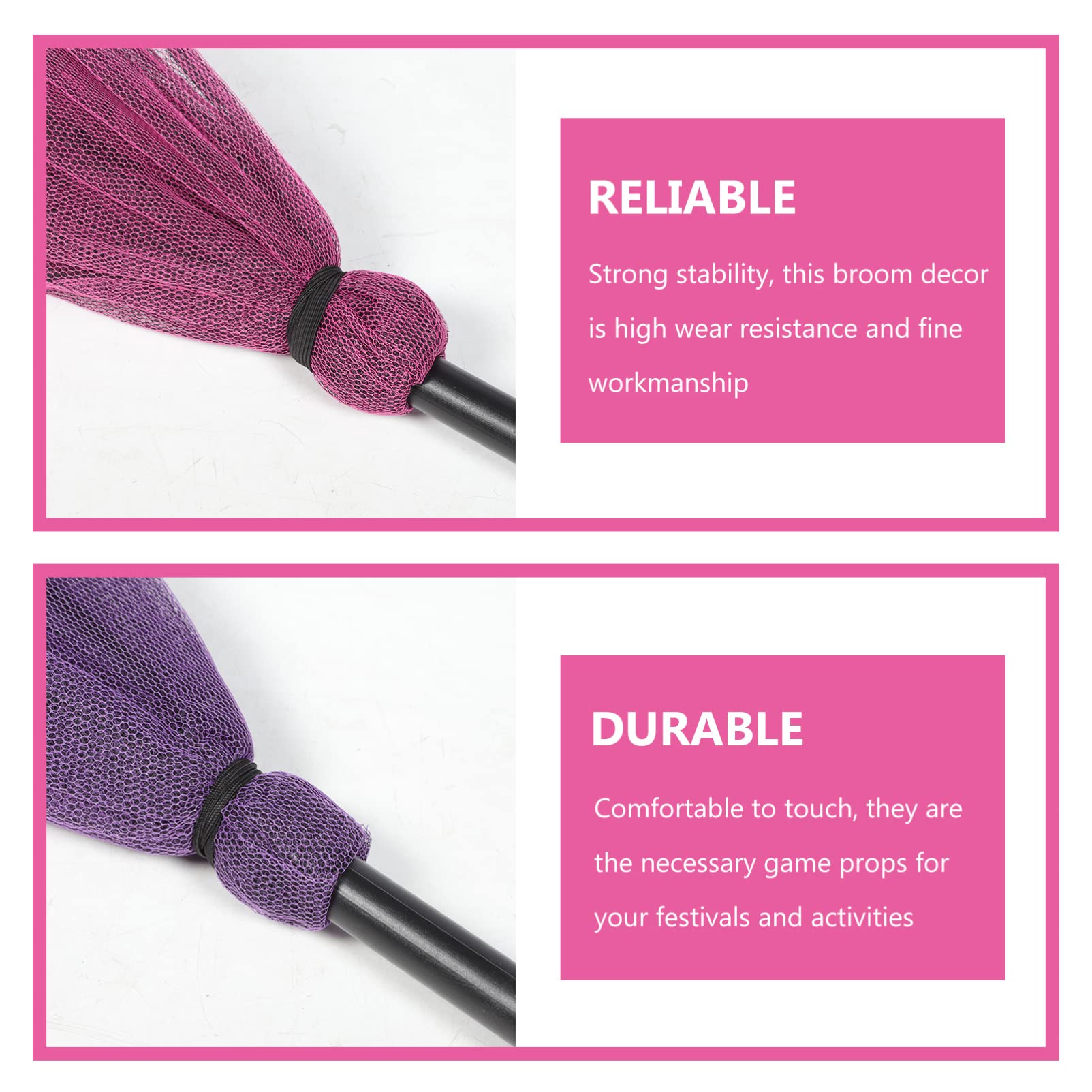 NOLITOY 2pcs Halloween Broom Cosplay Broom Toy Witches Broom Witch Broom Toy Halloween Prop Halloween Witch Broom Plastic Witch Broom Halloween Cosplay Prop Cosplay Witch Broom