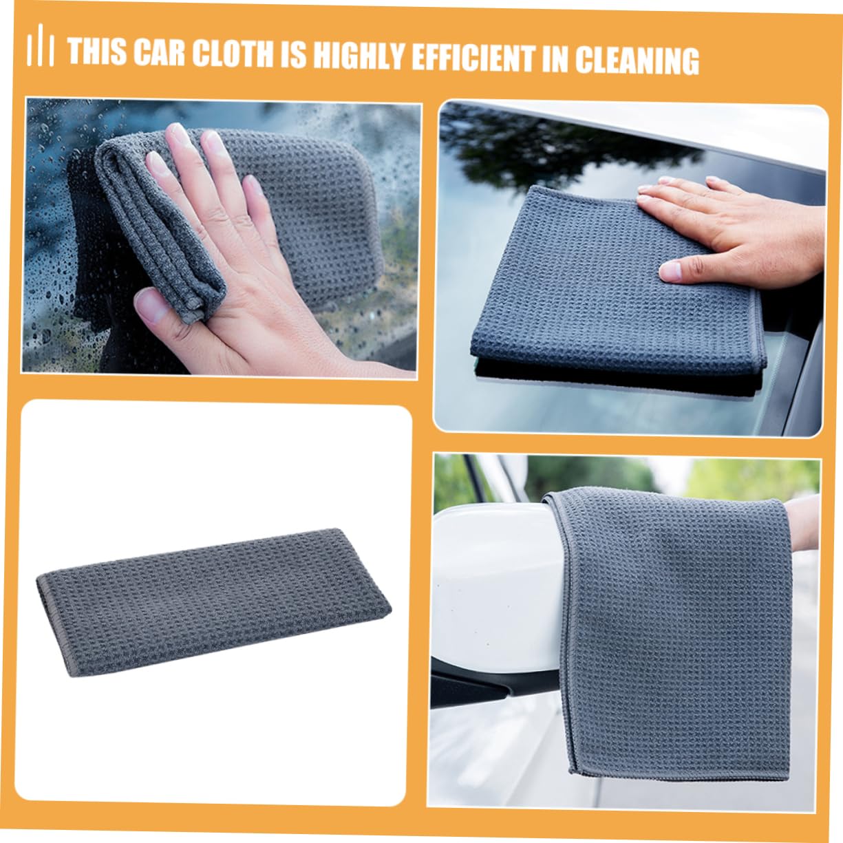 GLEAVI 5piezas Toalla De Microfibra Absorbente para Coche Paño De Limpieza Reutilizable y Secado Rápido para Limpieza Interior y Exterior De Vehículos