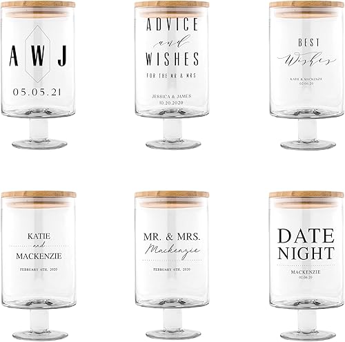 Miniatura 7 de WEDDINGSTAR Tarro de cristal personalizado para libros de invitados de boda - Mr. & Mrs.