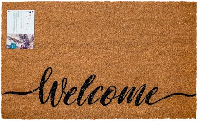 LP Doormats - welcome coir door mat - nonslip heavy duty entrance doormat - welcome doormat - large doormat 75 x 45cm - indoor door mat - outdoor sheltered use welcome mat - front door mats (Welcome)