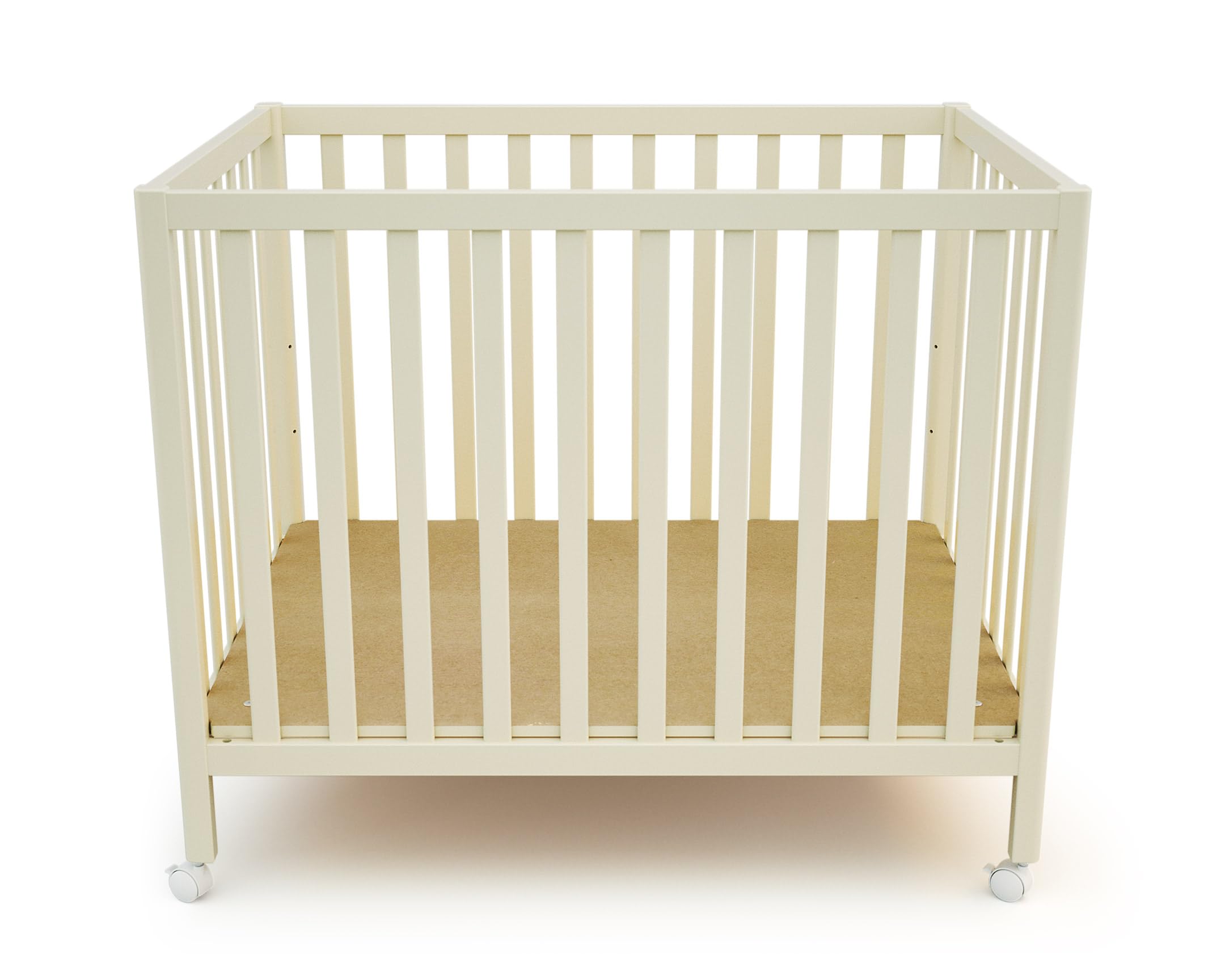 Parque infantil rectangular de madera FARA 100 x 70 cm, color blanco perla