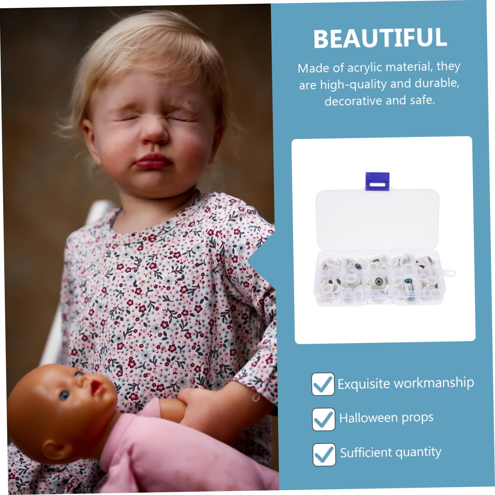 EXCEART Bricolaje 300 Piezas Muñeca Globo Ocular Artificial Globos Oculares Espeluznantes Máscara De Terror Ojos De Muñeca Ojos De Simulación Acrílico Decorar Víspera De Todos Los Santos