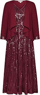 2025 Women's Two Piece Sequin Dress with Jacket Mother of The Bride Dresses Homecoming Wedding Guest Dresses